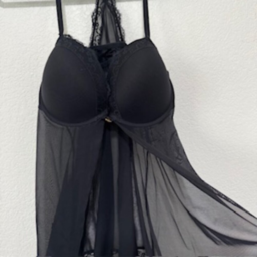 Gilligan & O'Malley Never Worn Size XL Black Sheer Intimate PushUp Babydoll NWOT - Picture 6 of 6